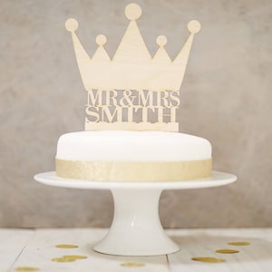 Personalisierte Holz Krone Hochzeitstorte Topper