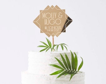 Personalised Art Deco Wedding Cake Topper