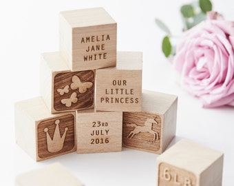 personalised baby building blocks