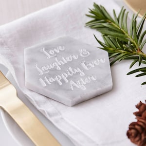 Marble Personalised Christmas Place Setting