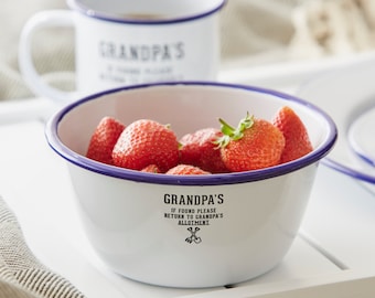 Bol de esmalte personalizado para el abuelo / Regalo para el Día del Padre