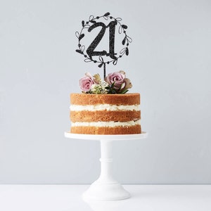 Personalised Floral Number Cake Topper image 1