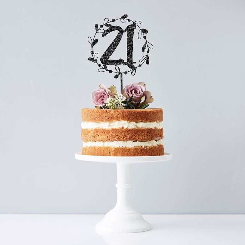Personalised Floral Number Cake Topper image 1