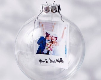 Photo Mr And Mrs Personalised Christmas Bauble