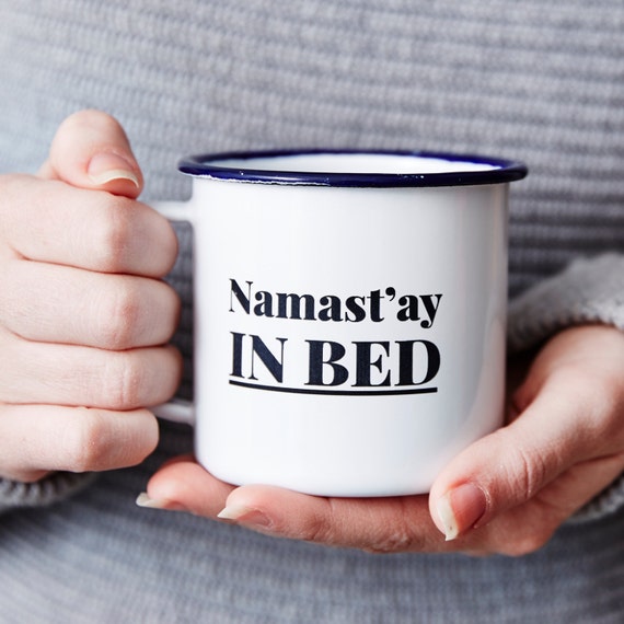 Enamel Personalised Namaste Mug | Birthday Gift