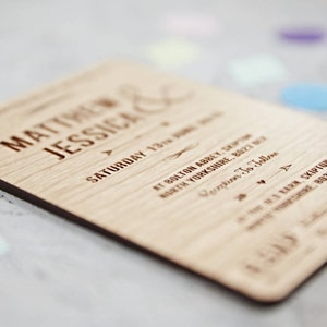 Arrow Wooden Wedding Invitation image 2