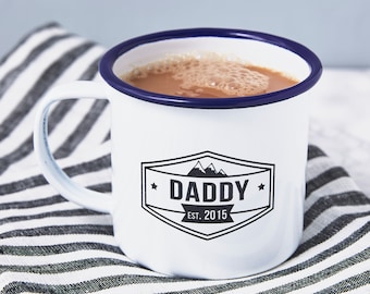 Emaille personalisierte Tasse für Ihn | Geschenk zum Vatertag