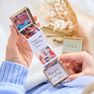 Gepersonaliseerde fotodoos 60e verjaardag, 60e verjaardag fotocadeau, gepersonaliseerde fotodoos 70e, 60e, 50e verjaardag, fotodoos, op maat gemaakte foto