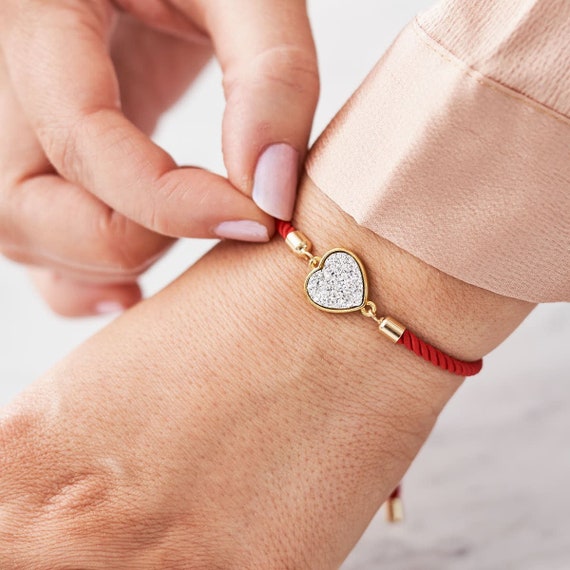 Buy Love Heart Red Cord Bracelet Online in India - Etsy