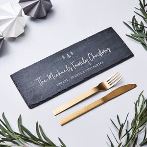Slate Christmas Personalised Cheese Board
