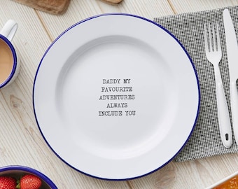 Personalised Message Enamel Plate | Camping Plate | Custom Plate | Bespoke Plate | Personalized Camping Dish | Family Camp Plate | Summer