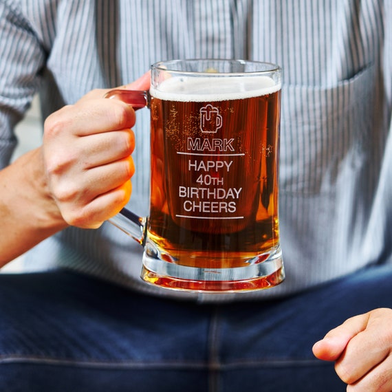 Jarra de cerveza personalizada cumpleaños