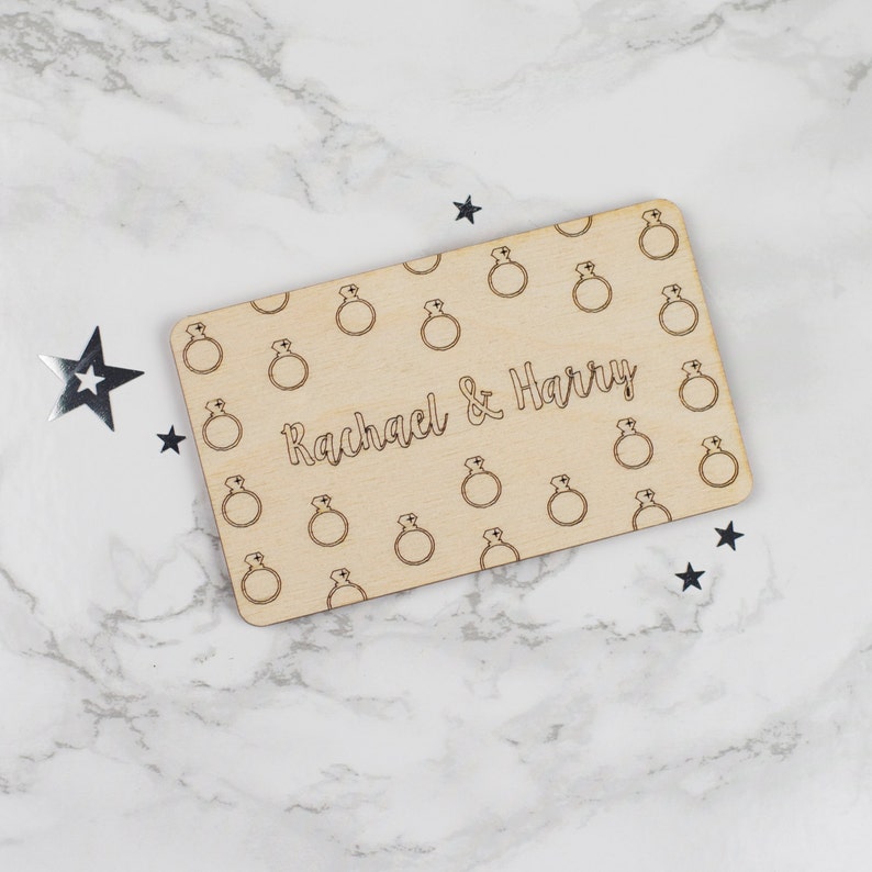 Wooden Personalised Engagement Card