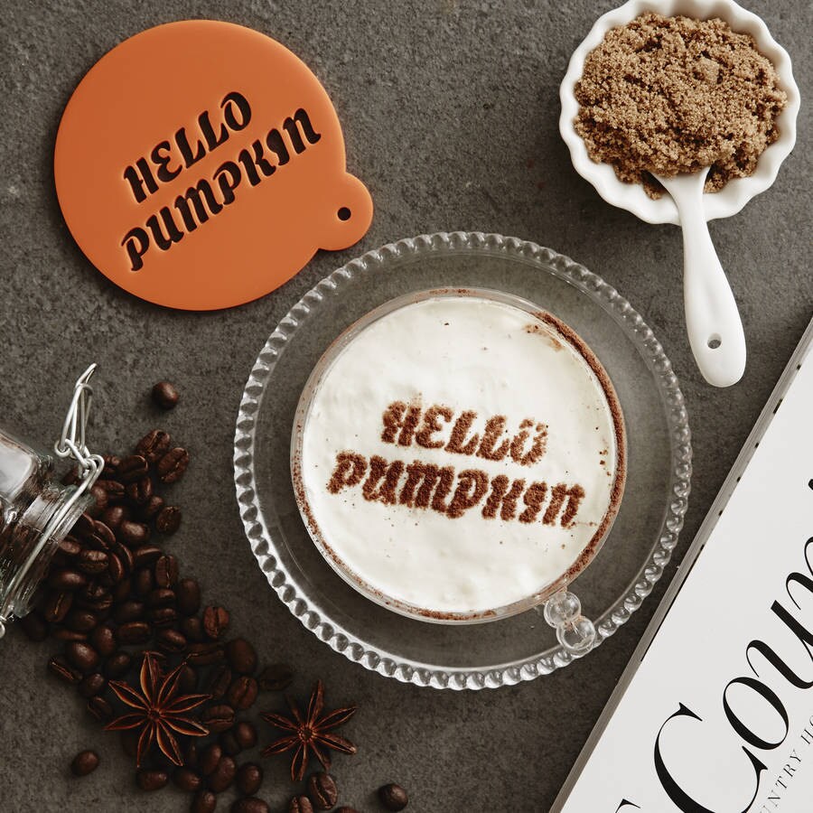 Personnalisé «Bonjour Pumpkin'latte Pochoir