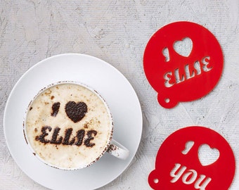 Personalised Heart Coffee Stencil