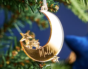 Engraved Christmas Moon Decoration