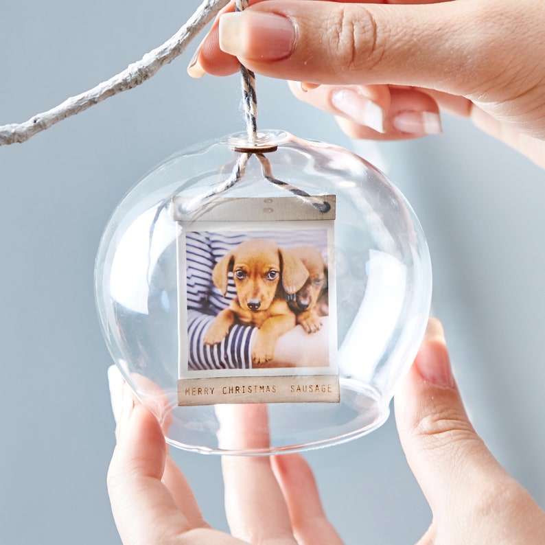 Personalised Photo Dome Glass Bauble image 4