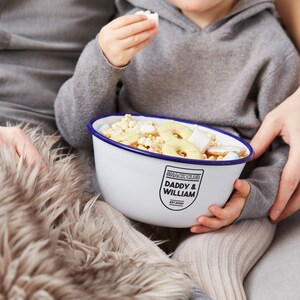 Personalised Snack Club Enamel Bowl image 2