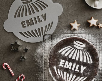 Personalised Christmas Bauble Cake Stencil