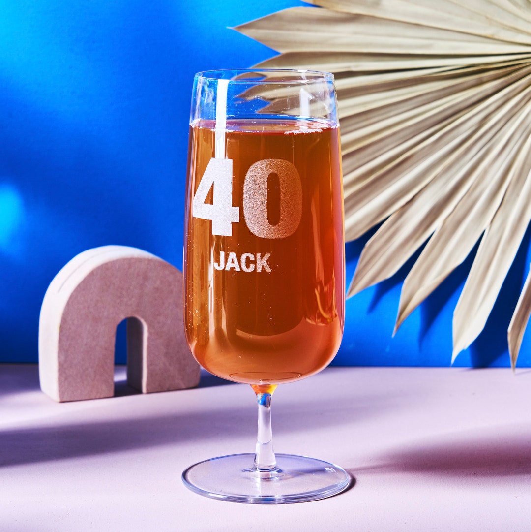 Engraved 40th Birthday Craft Beer Glass Etsy