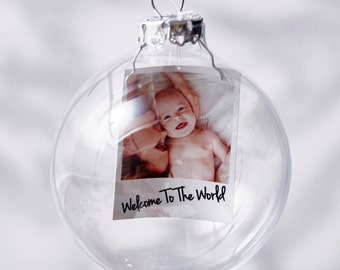 Personalised Photo Baby's First Christmas Bauble