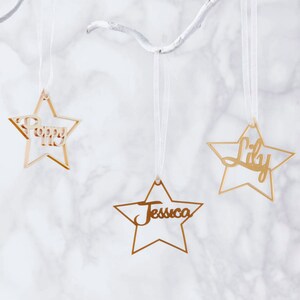 Personalised Metallic Star Christmas Decoration image 3