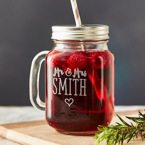 Personalizado El Sr. y la Sra. Mason Jar