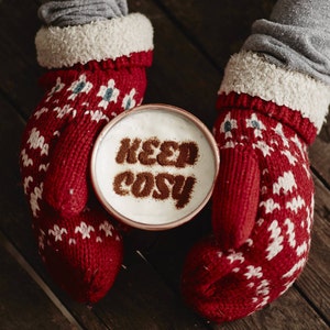 Personalised 'Keep Cosy' Hot Chocolate Stencil image 1