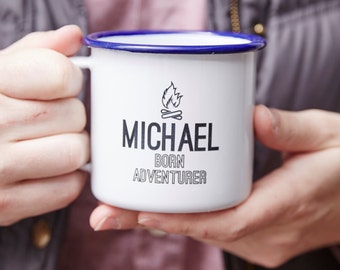 Personalised Adventurer Enamel Mug