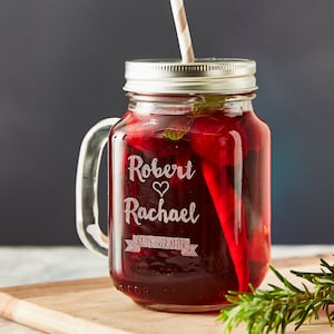 Mensaje personalizado de parejas Mason Jar