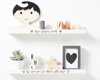 Personalised New Baby Heart Shelf