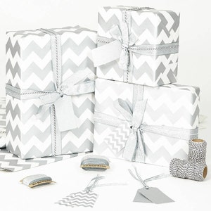 Elegant Silver and Pearls Graphic Designed Bridal Wedding Gift Wrapping  Paper 