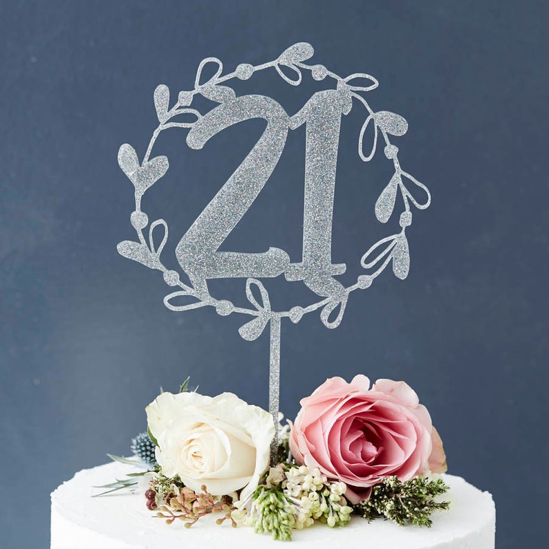 Personalised Floral Number Cake Topper image 6