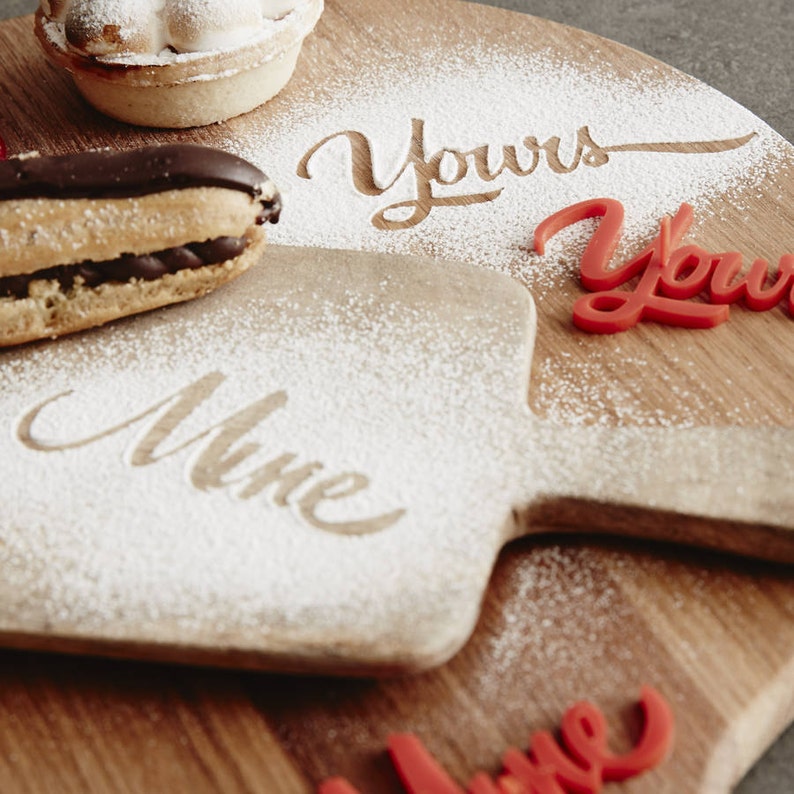 Personalised Yours Mine Baking Stencil image 2