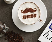 Estêncil de bigode de chocolate quente personalizado para ele