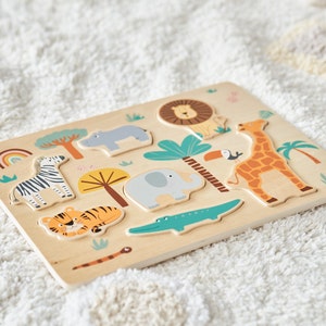 Personalised Wooden Safari Animals Puzzle - Etsy