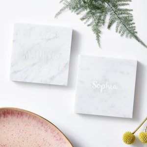 Personalised Hexagonal Marble Coaster image 4