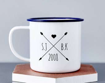 Taza de boda esmaltada personalizada