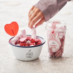 Personalised Sweet Bowl With Sweet Tub And Heart Lolly image 1