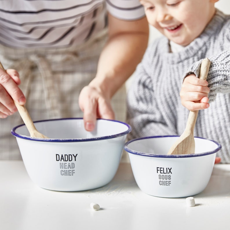Personalised Daddy And Me Mixing Bowls image 5