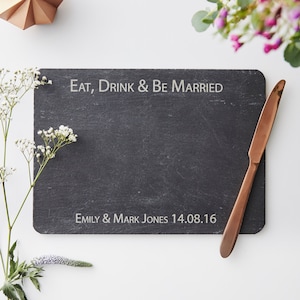 Personalised Slate Wedding Cheese Board