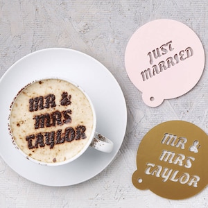 Personalised Wedding Gift Coffee Stencil