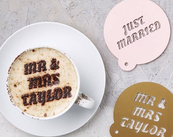 Personalised Wedding Gift Coffee Stencil