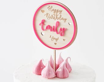 Personalised Colour Pop Birthday Cake Topper