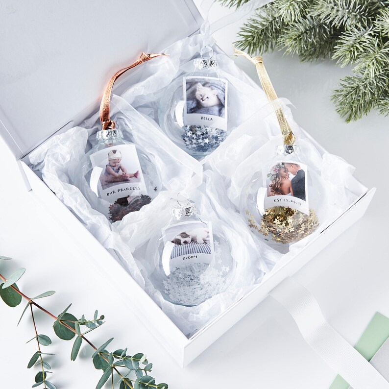 Sequin Personalised Photo Bauble 