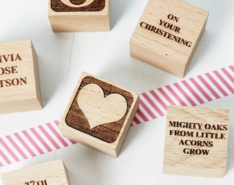 Personalised Christening Heart Building Block