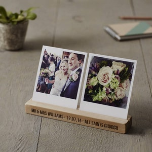 Personalised Wedding Gift Wooden Photo Block image 2