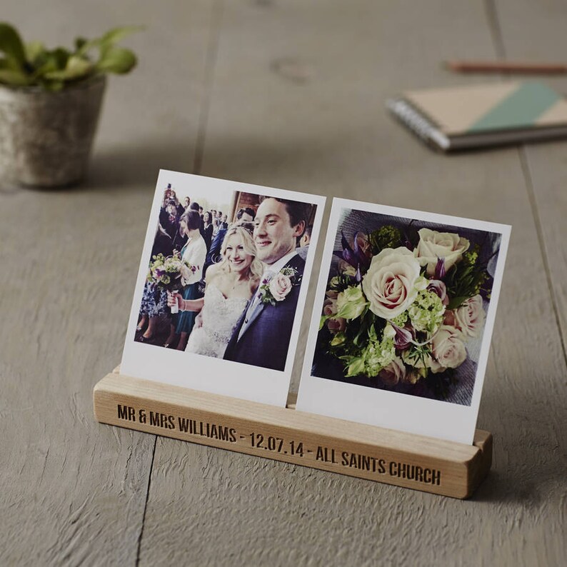 Personalised Wedding Gift Wooden Photo Block image 2