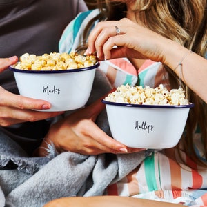 Set Of Two Personalised Couples Popcorn Bowls