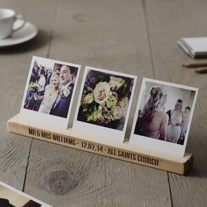 Personalised Wedding Gift Wooden Photo Block image 3